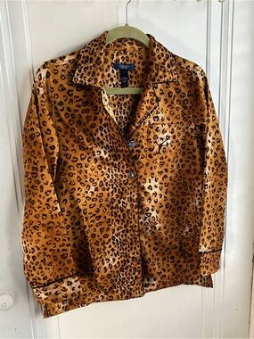 Chaps Women's Leopard Print Pajama Top